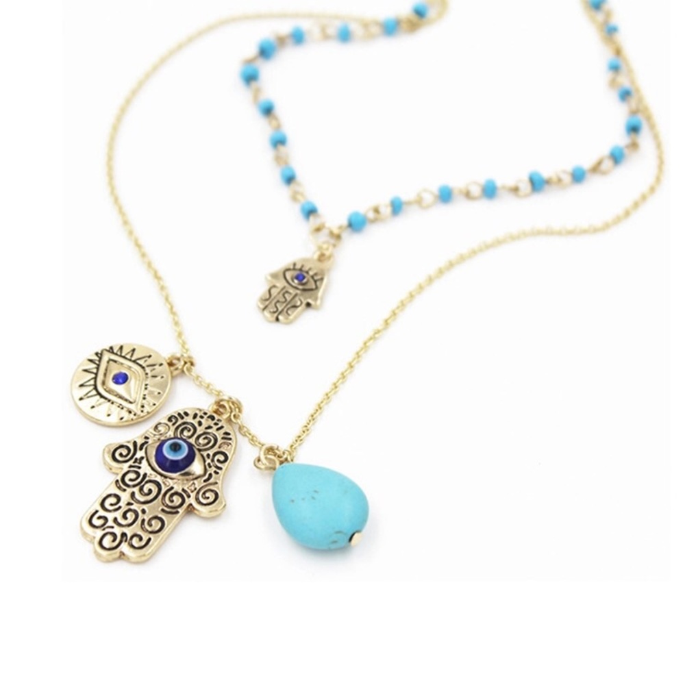 Hamsa charm necklace
